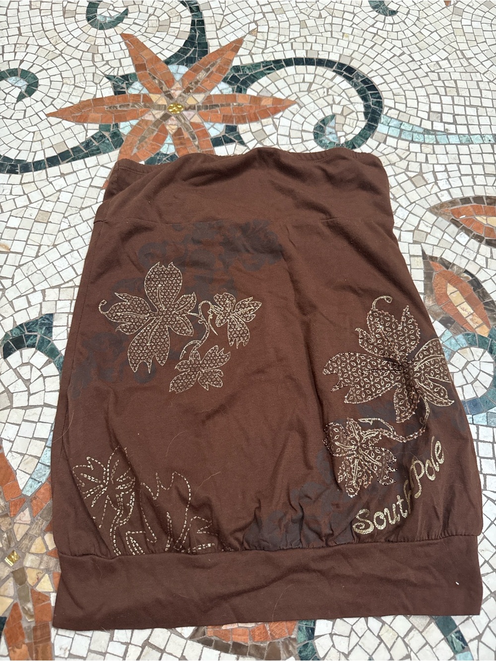 Baby Phat Brown Floral Tube Top